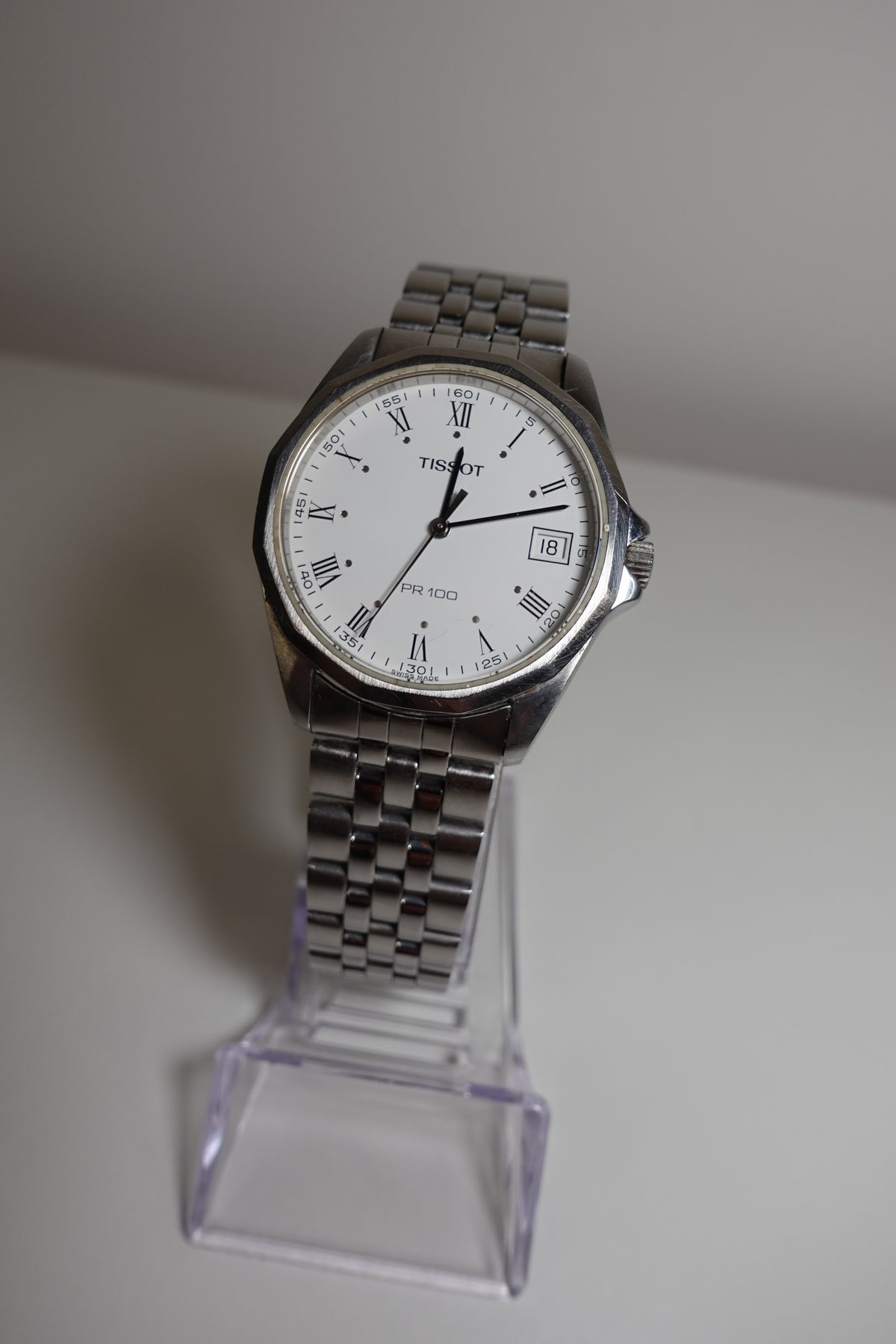 Tissot PR100 Quartz Date Silver White Dial - Pre-Owned