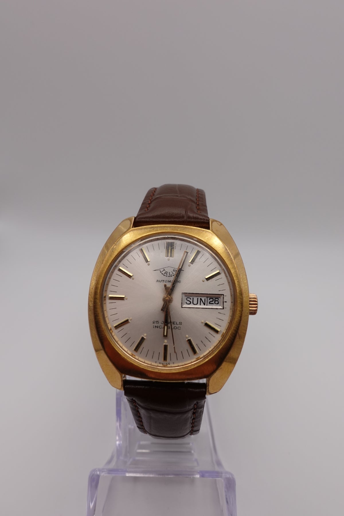 Talis Automatic 25 Jewel Incabloc Day Date 23-516 - Vintage