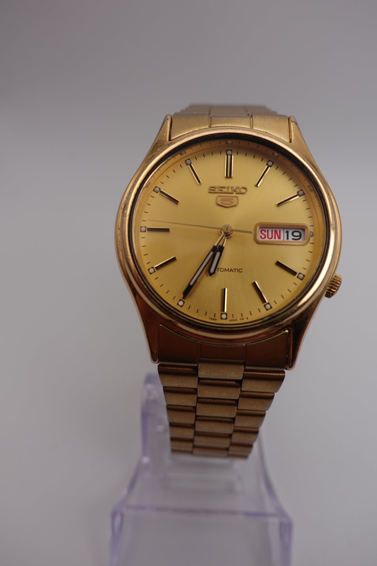 Seiko Automatic 5 Day Date Gold Dial 7S26-0490 - Preowned