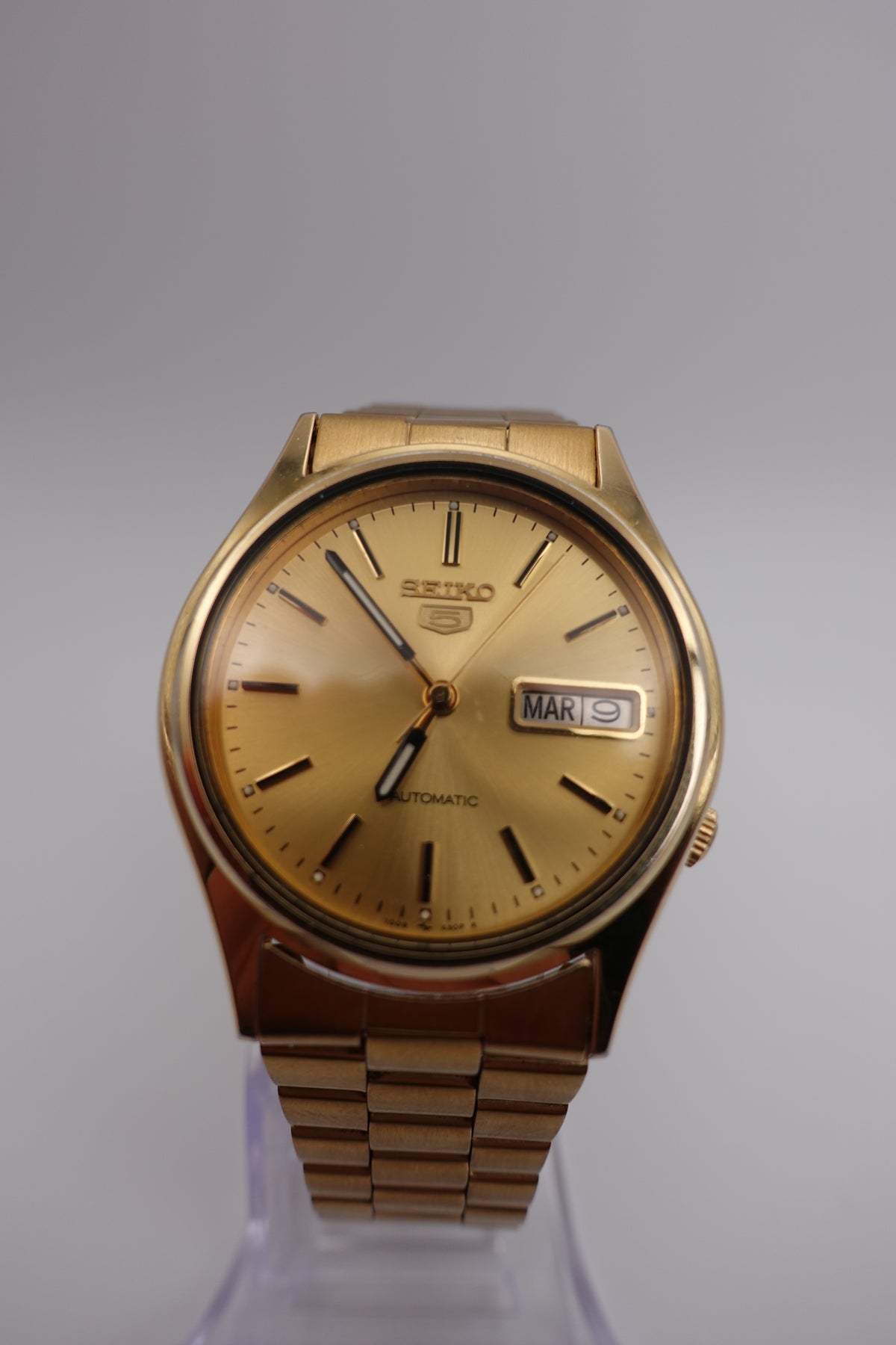 Seiko Automatic 5 Day Date Gold Dial 7009-3100 - Preowned