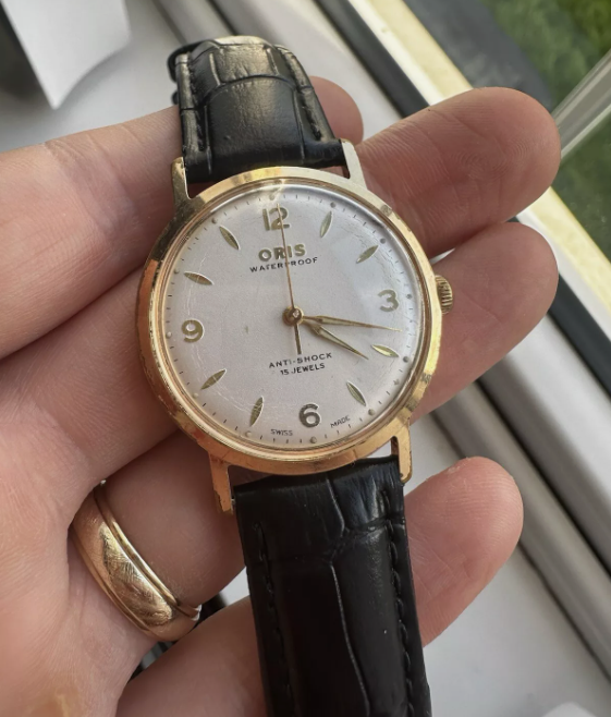 Oris 15 Jewel Hand Wind Gold Plate White Dial - Vintage